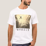 Parkour Urban Free Running Free Styling Art Sepia T-Shirt<br><div class="desc">A modern artist's impression of parkour being practiced in an urban back street in sepia tones.</div>