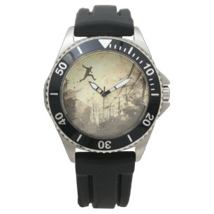 Parkour Urban Free Running Free Styling Art Sepia Watch