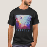 Parkour Urban Free Running Free Styling Art T-Shirt<br><div class="desc">A modern artist's impression of the popular extreme sport of parkour being practiced in an colourful urban back street.</div>