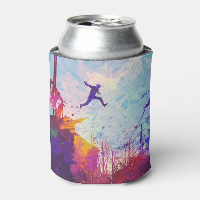 Parkour Urban Free Running Free-styling Modern Art Can Cooler (Can Front)
