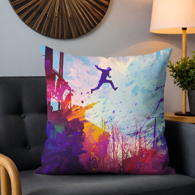 Parkour Urban Free Running Free-styling Modern Art Cushion (Creator Uploaded)