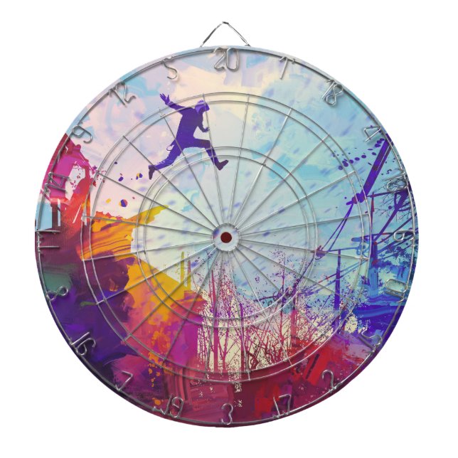 Parkour Urban Free Running Free Styling Sports Art Dartboard (Front)