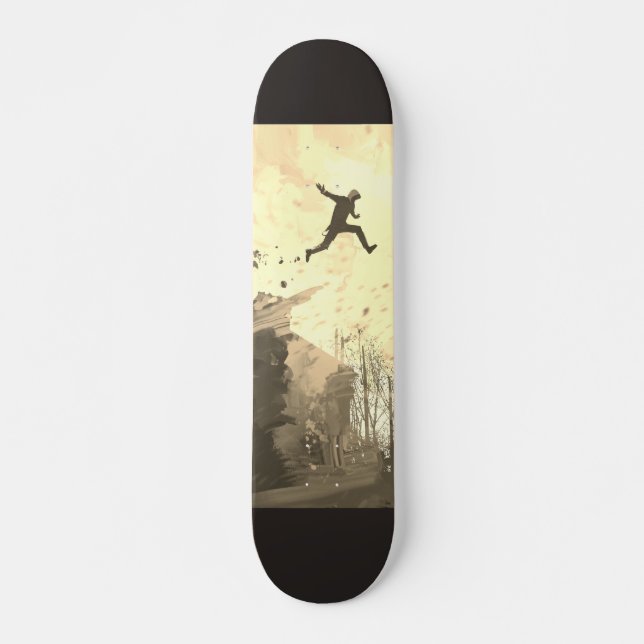 Parkour Urban Free Running Freestyling Modern Art Skateboard (Front)