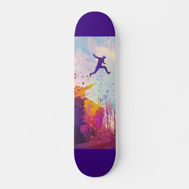 Parkour Urban Free Running Freestyling Modern Art Skateboard (Front)