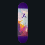 Parkour Urban Free Running Freestyling Modern Art Skateboard<br><div class="desc">A colourful artist's impression of parkour being practiced in an urban back street.</div>