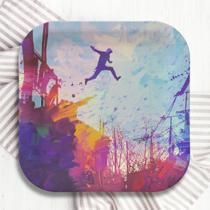 Parkour Urban Free Running Freestyling Paper Plate
