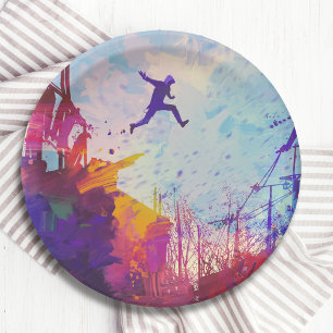 Parkour Urban Free Running Freestyling Paper Plate