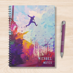 Parkour Urban Free Running Modern Art Personalised Notebook