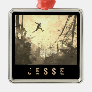 Parkour Urban Free Running Sport Personalised Name Metal Tree Decoration