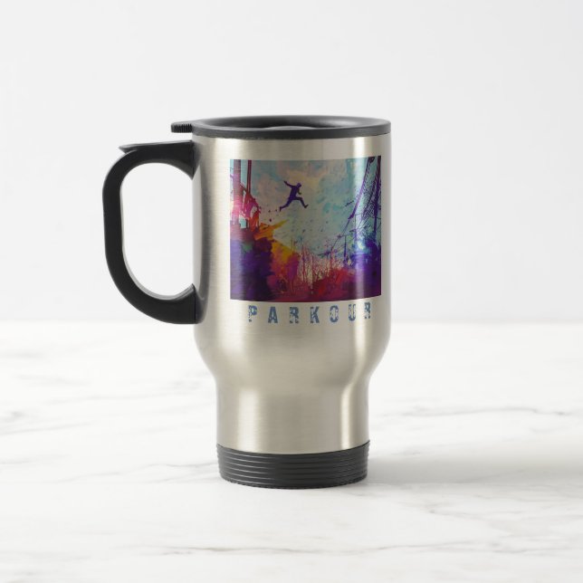 Parkour Urban Free Running Sports Art Travel Mug (Left)