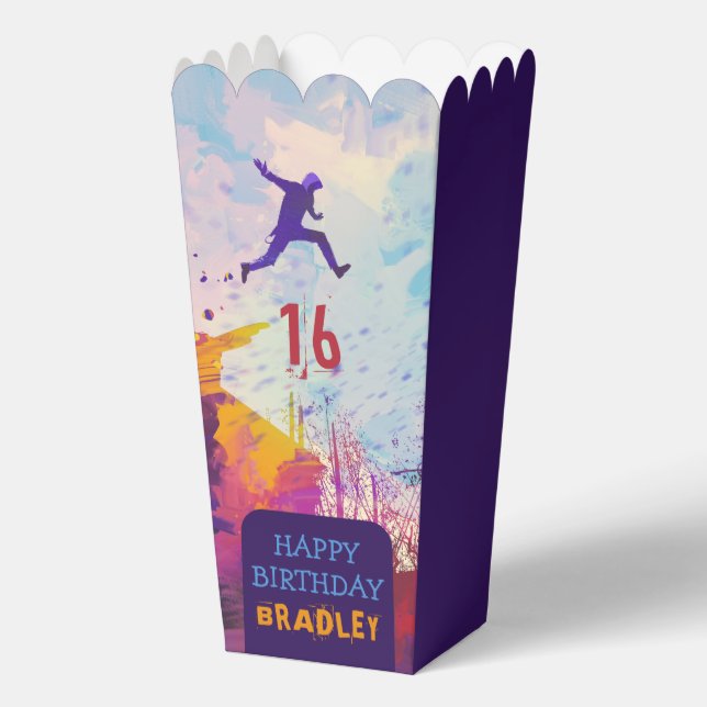 Parkour Urban Free Running Teen 16th Birthday Favour Box (Front)
