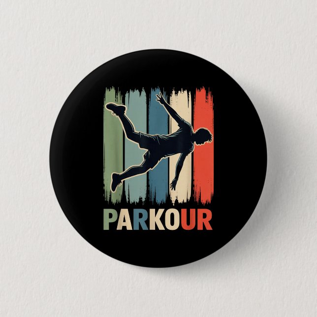 Parkour, Urban Gymnast, Traceur, Runner  6 Cm Round Badge (Front)