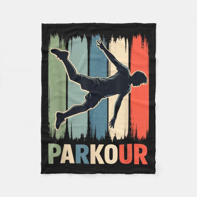 Parkour, Urban Gymnast, Traceur, Runner  Fleece Blanket (Front)