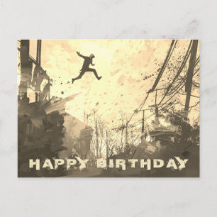 Parkour Urban Obstacle Course Modern Sepia Postcard