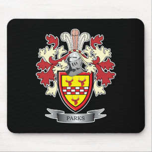 Parks Family Crest Coat of Arms Mouse Mat
