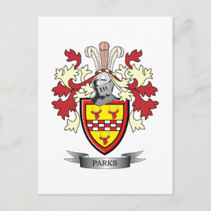 Parks Family Crest Coat of Arms Postcard
