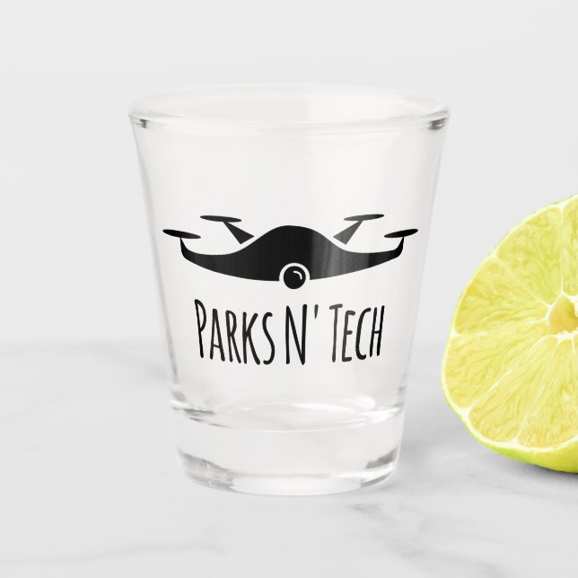 Parks N' Tech Quadcopter Shot Glass (Front)