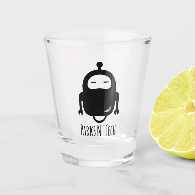 Parks N' Tech Robot Shot Glass (Front)