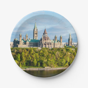 Parliament Hill in Ottawa - Ontario, Canada Paper Plate