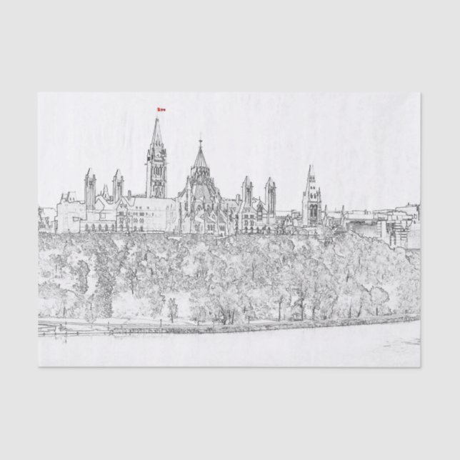 Parliament Hill in Ottawa - Ontario, Canada Tissue Paper (Front)