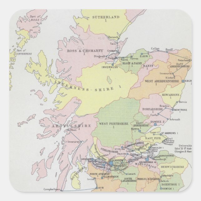 Parliamentary Representation | Scotland Square Sticker (Front)