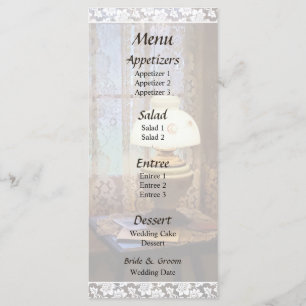 Parlour With Hurricane Lamp Wedding Menu