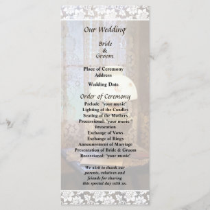 Parlour With Hurricane Lamp Wedding Program Programme