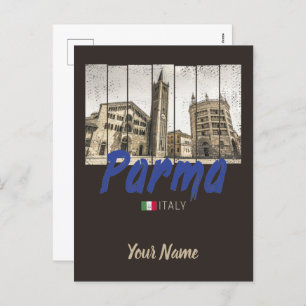 Parma Emilia-Romagna Italy Vintage Souvenir Holiday Postcard