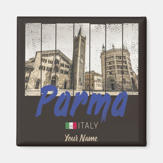 Parma Emilia-Romagna Italy Vintage Souvenir Magnet (Front)