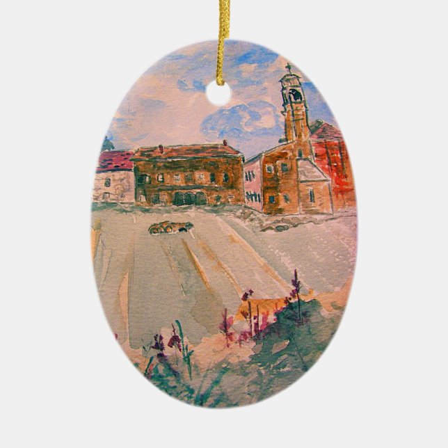 parma italy art ceramic tree decoration (Front)