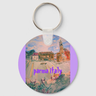 parma italy art key ring