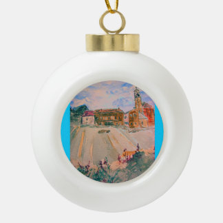 parma italy ceramic ball christmas ornament