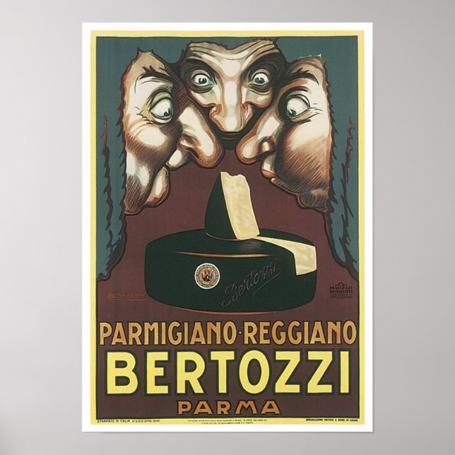 Parmagiana Reggiano Bertozzi Parma Ad Poster (Front)