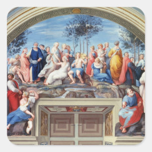 Parnassus and the Disputa, from the Stanza della S Square Sticker