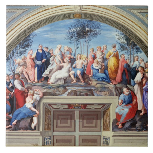 Parnassus and the Disputa, from the Stanza della S Tile (Front)