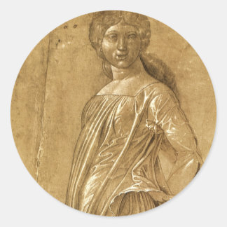 Parnassus, Dancing Muse by Andrea Mantegna Classic Round Sticker