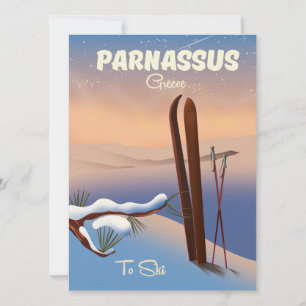 Parnassus Greece Ski travel poster