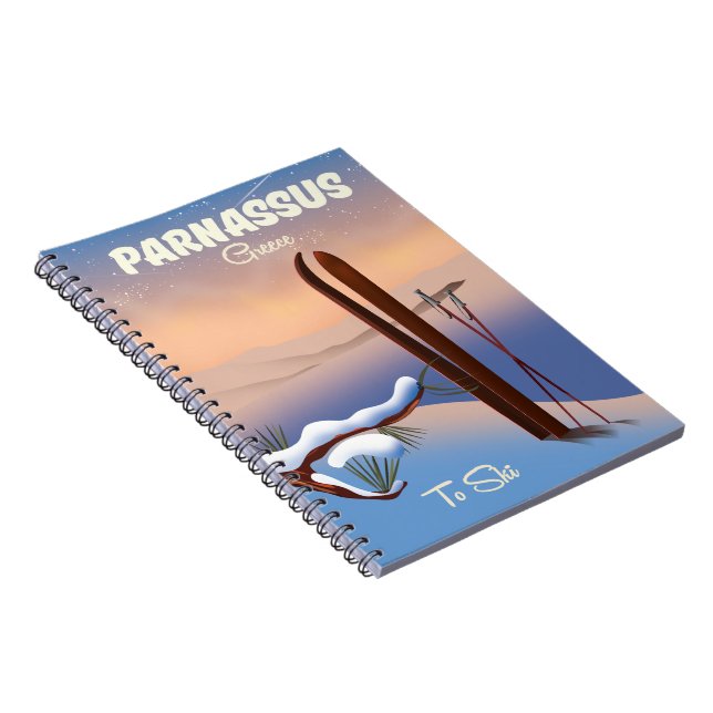 Parnassus Greece Ski travel poster Notebook (Right Side)