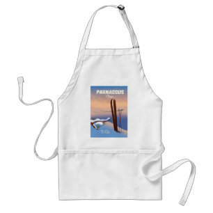 Parnassus Greece Ski travel poster Standard Apron