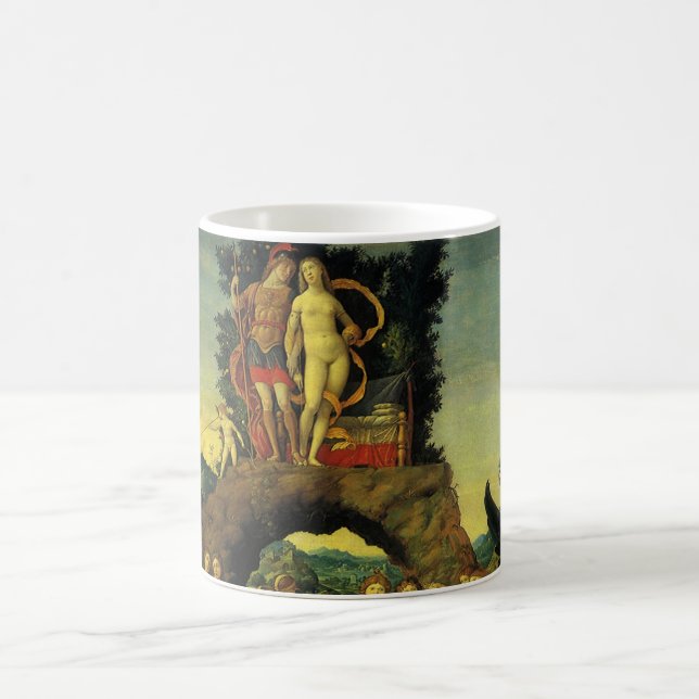 Parnassus, Mars and Venus by Andrea Mantegna Coffee Mug (Center)
