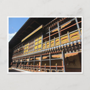 paro dzong wood work postcard