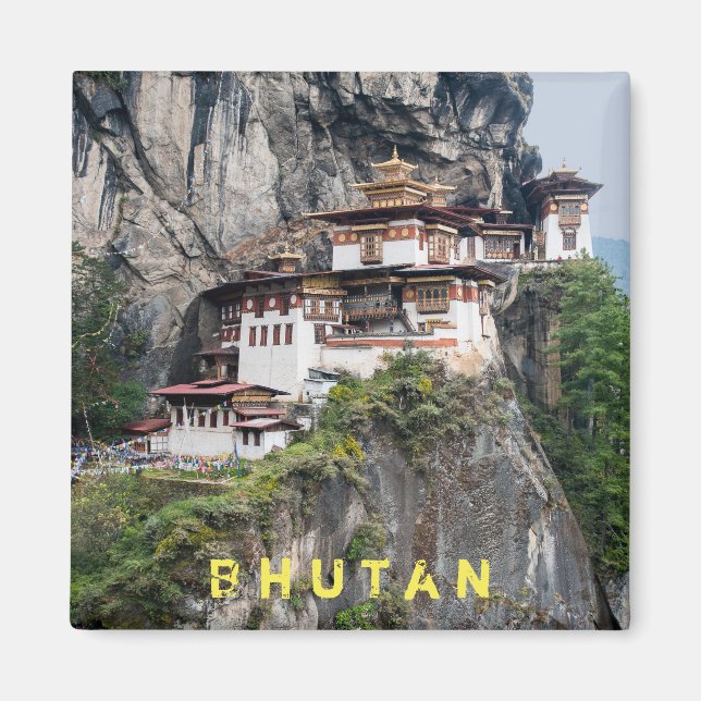 Paro Taktsang: The Tiger's Nest Monastery - Bhutan Magnet (Front)