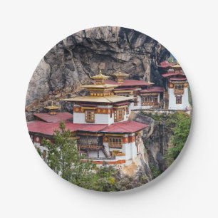 Paro Taktsang: The Tiger's Nest Monastery - Bhutan Paper Plate