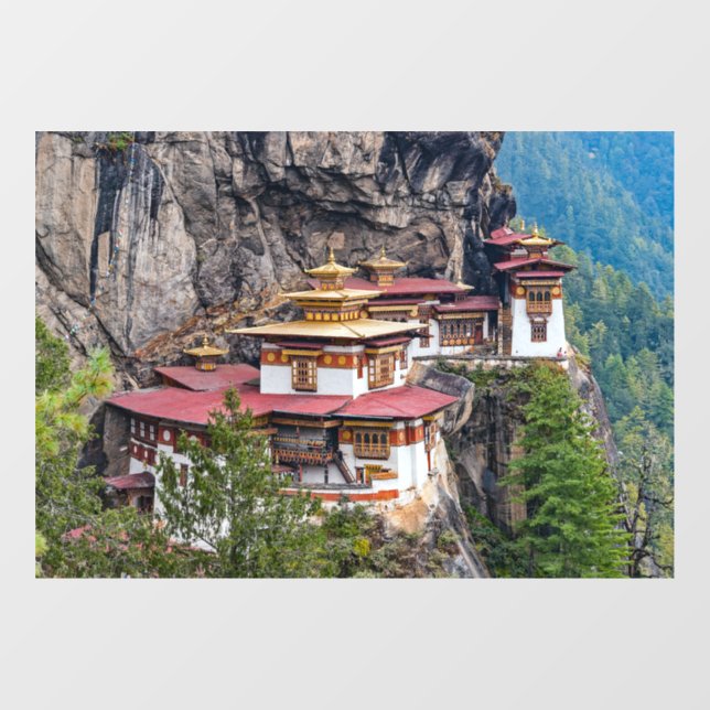 Paro Taktsang: The Tiger's Nest Monastery - Bhutan Window Cling (Sheet)