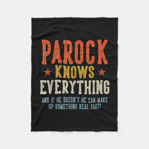 Parock knows everything father's day retro vintage fleece blanket