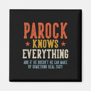 Parock knows everything father's day retro vintage magnet