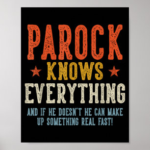 Parock knows everything father's day retro vintage poster