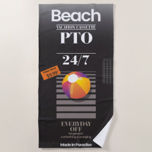 Parody Blank VHS 'Sticky Tape' Vacation Beach Towel