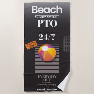 Parody Blank VHS 'Sticky Tape' Vacation Beach Towel
