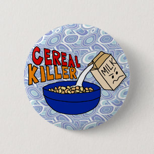 Parody Cereal Killer Breakfast Food Humour 6 Cm Round Badge